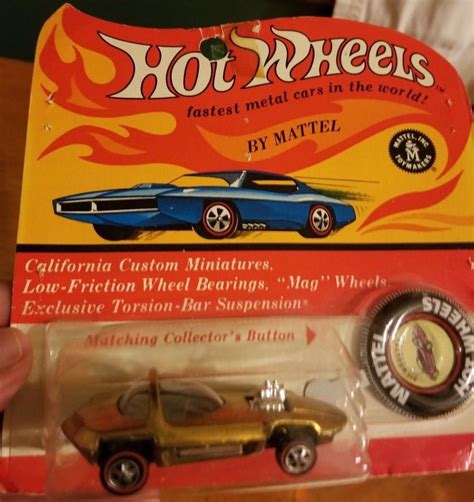 Redline Hot Wheels Gold Silhouette In Original Blister Pack Red Tri Baby