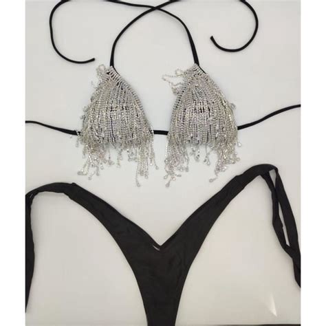 MAILLOT DE BAIN Bikini avec strass en cristal maillot de bain deux pièces avec diamants
