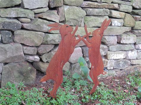 Rusty Metal Hare Sculpture