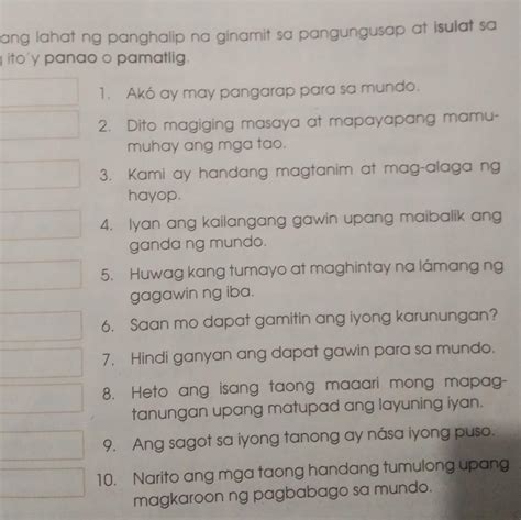 Kailangan Nyo Lang Sabihin Kung Panghalip Panao Or Pamatlig Halimbawa