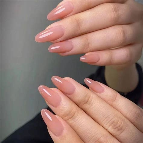 Ddbos Sweet Pink Fake Nails Almond Nude Color False Nail Patch Korean In 2024 Fake Nails Long