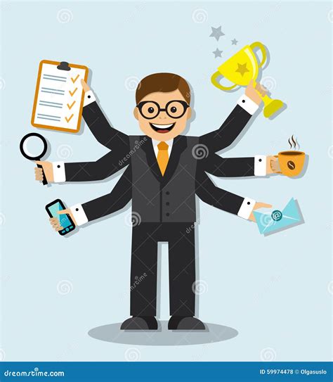 Very Busy Businessman Stock Vector Image 59974478