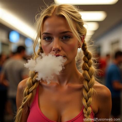 Blonde Woman Smoking Stable Diffusion Online