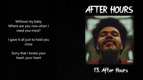 The Weeknd After Hours Official Video Lyrics Youtube