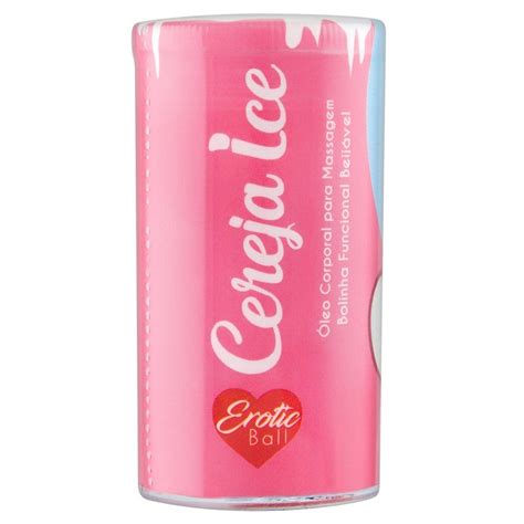 Bolinha Beijável Cereja Ice Dupla Erótic Ball Sex shop Loja Pimenta