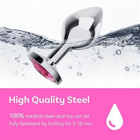 Dop Anal Metalic Jucarie Sexuala Pentru Adulti Small Size Stimulare Punctul G Diamant Rosu