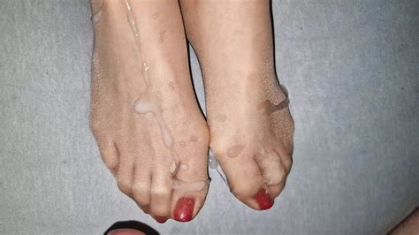 Cum On Nylon Red Toenails Cumshot Cumshot Porn Feat Wife S Nylon Xhamster