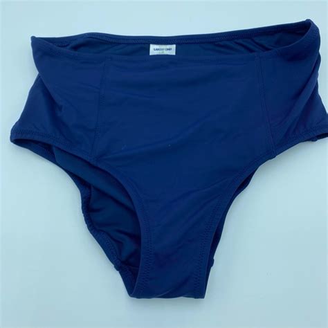 Lands End Swim Lands End High Waist Navy Bikini Bottom Poshmark