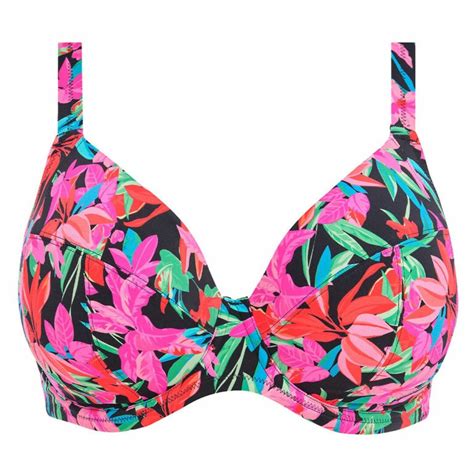 Plavky Vrchn D L Elomi Swim Savaneta Uw Plunge Bikini Top Black Caresse Braexpert