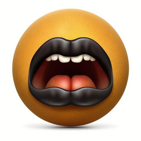 Emoticon Expresivo Cara Boca Abierta Emoji Foto Premium