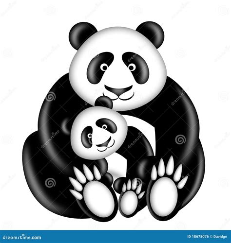 Mother And Baby Panda Bear Stock Illustration Illustration Of Panda