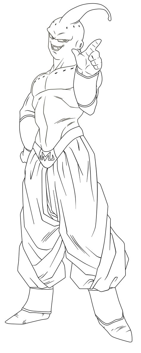 Lineart 022 Majin Buu 001 By Vicdbz On Deviantart