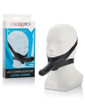 Accommodator Chin Strap On Dildo Black Oral Sex Accessory Dong Sex Toy Ebay