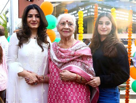 Actor Raveena Tandon And Her Daughter Rasha Thadani At The Naming