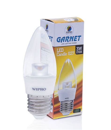 Wipro Garnet 3W LED Candle Bulb E27 Cap Buy Wipro Garnet 3W LED Candle