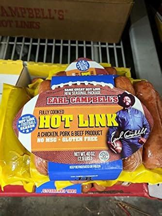 Amazon Earl Campbell S Hot Link Sausage 40 Oz 2 Pack Grocery Gourmet Food