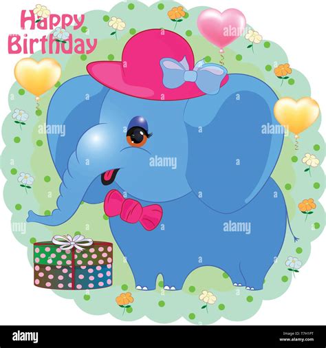 Cute Elephant Clipart Birthday