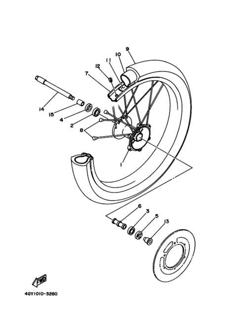 Переднее колесо для Yamaha TT250R TT250R (TT-R/ RAID), год: 1996. OEM ...