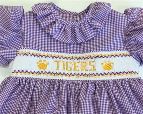 Collegiatelsutigersfootball Smocked Classic Dress Etsy