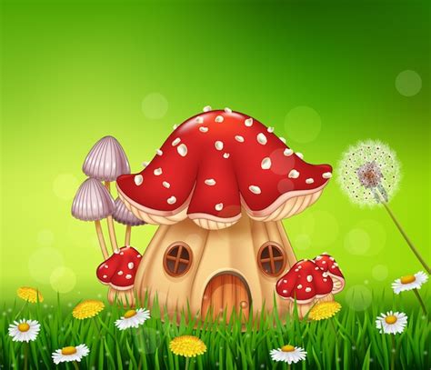 Premium Vector | Cartoon mushroom house