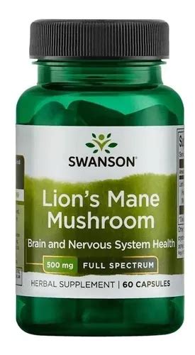 Full Spectrum Lions Mane Mushroom 500 mg Hongo Melena De León 60 caps