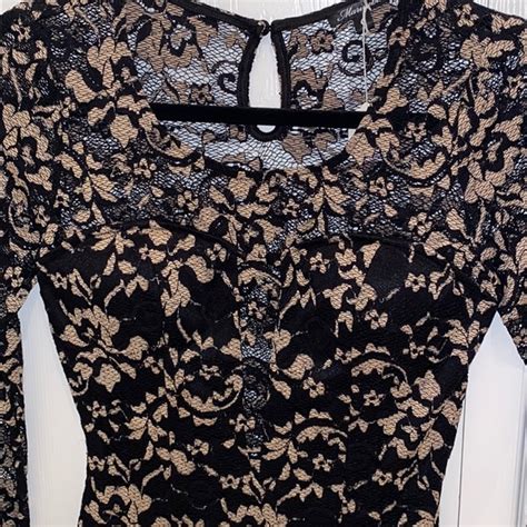 Marineblu Tops Nwt Sexy Black And Nude Lace Top Poshmark