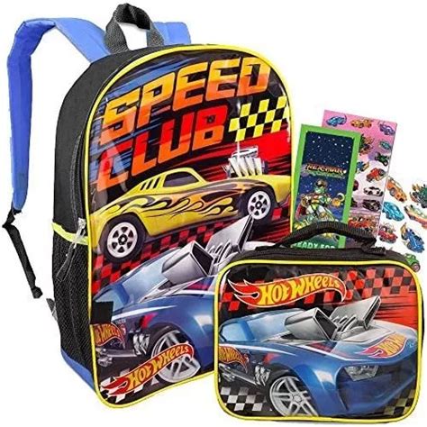 Juego De Mochilas Hot Wheels Con Lonchera Para Ni Os Unid Meses Sin Intereses