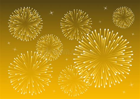fireworks   sky yellow background high quality vector image