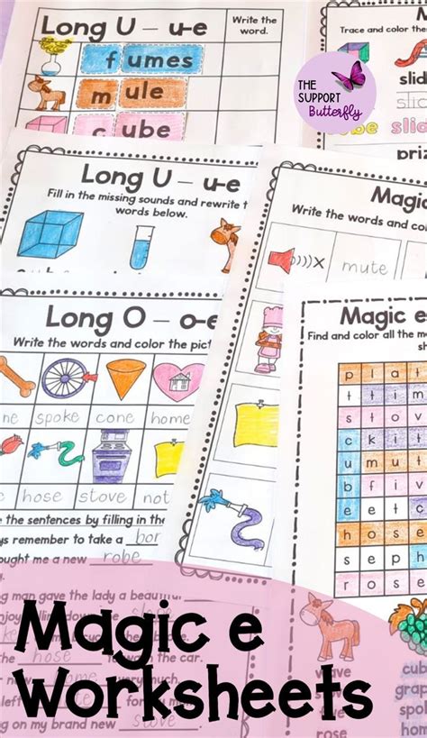 Magic E Worksheets Long Vowel Silent E Cvce Bundle Magic E