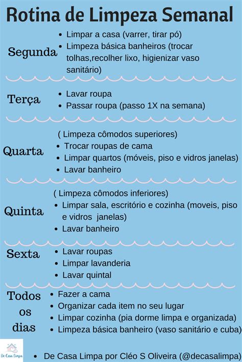 Minha Planilha De Rotina De Limpeza Semanal E Organização Da Casa Atualizada Lembrando Que Essa