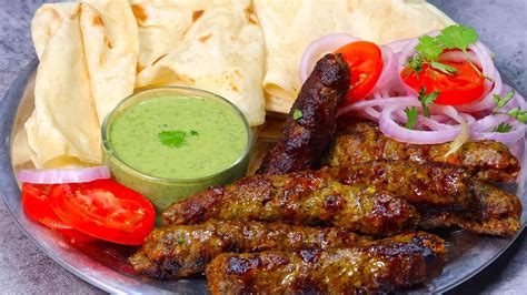 Bade Ke Seekh Kabab With Rumali Roti Special Green Chutney Agaro