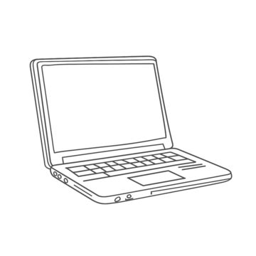 Laptop Tablet Outline PNG Transparent Images Free Download | Vector ...