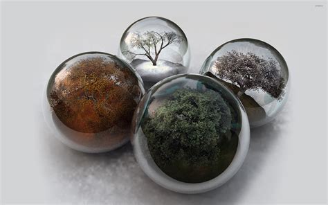 Seasons in glass spheres wallpaper - 3D wallpapers - #6840