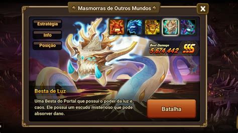 Besta de Luz Time 100 Farmável Runas Summoners War Sky Arena