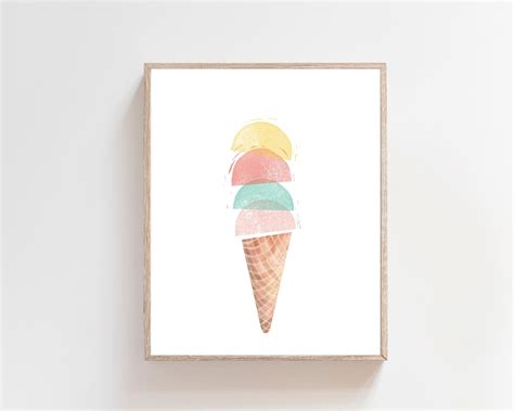 Ice Cream Wall Art Ice Cream Cone Print Ice Cream - Etsy Australia