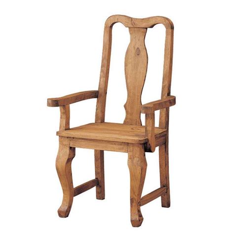 Silla R Stica Con Brazos Asiento Madera Pata Curva En Madera De Pino