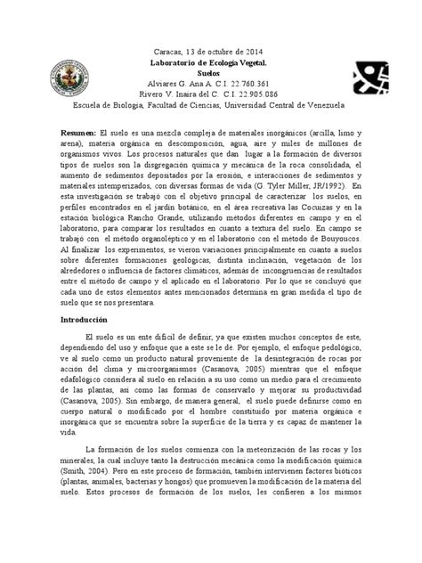 PDF Informe De Suelos Lab De Ecologia DOKUMEN TIPS