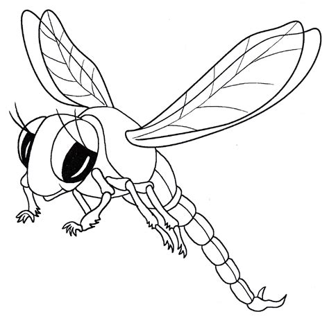 Раскраска Красивая стрекоза - распечатать бесплатно