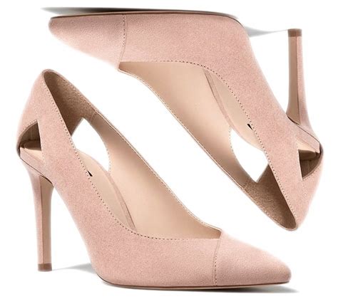 STRADIVARIUS SZPILKI NUDE BEŻOWE ZAMSZOWE CUT oficjalne archiwum Allegro