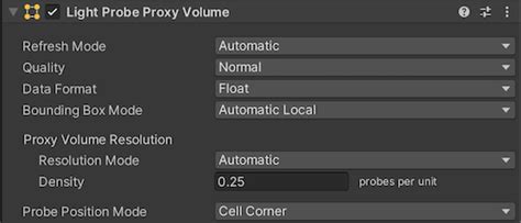 Unity Manual Light Probe Proxy Volume Component