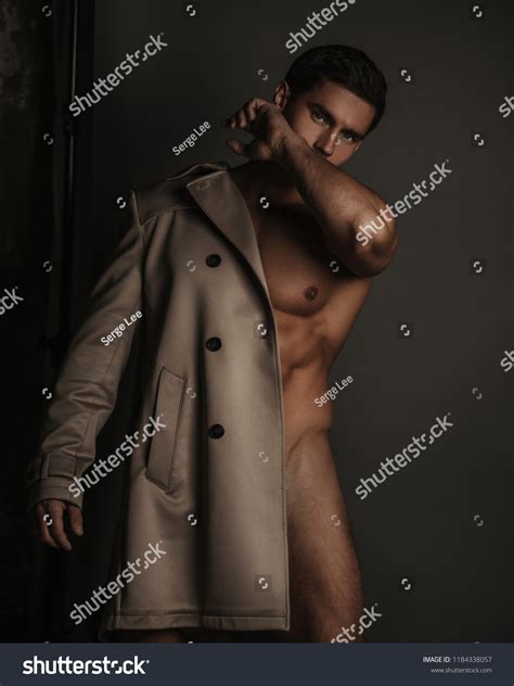 Naked Sexy Man Rain Coat On Stock Photo Shutterstock