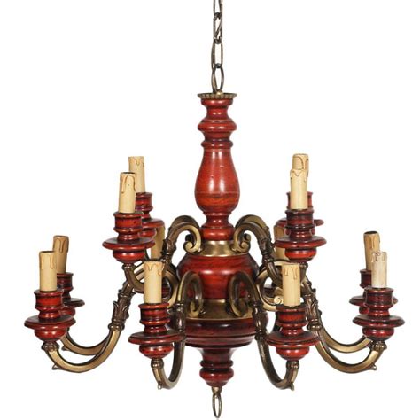 Florence Renaissance Chandelier With Twelve Lights Bronze Red