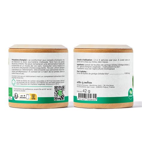 Ginkgo Biloba Bio 120 gélules Onatera Onatera