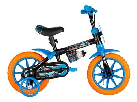 Bicicleta Rim Con Ruedas Hot Wheels Negra Caloi Mercadolibre