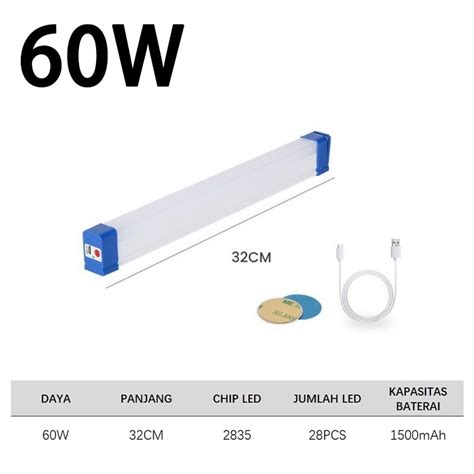 Jual Lampu Led Darurat Panjang Usb Charging Neon T Usb Bolam Let