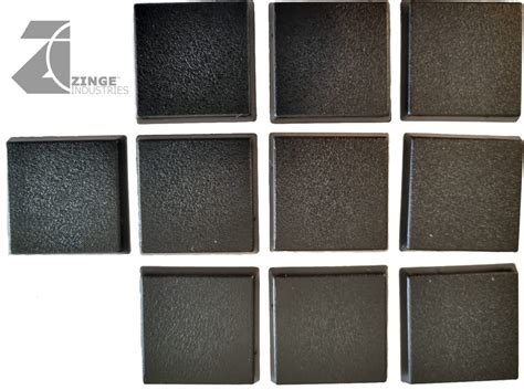 25mm Square Bases Plastic X 10 Zinge Industries