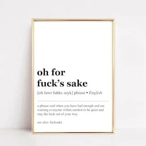 Funny Work From Home Decor Fuck Definition Art Office Wall Art Office Art Funny Work