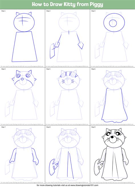 How to Draw Kitty from Piggy (Piggy) Step by Step | DrawingTutorials101.com