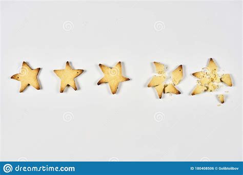 Three Stars Ranking 3 Baked Star Shape Cookies Stock Photo Image Of