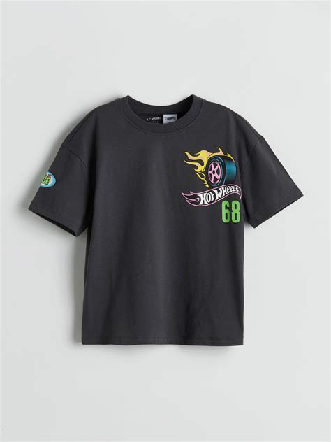 LCW Kids Antrasit Hot Wheels Baskılı Erkek Çocuk Tişört S FY Z HEF LCW